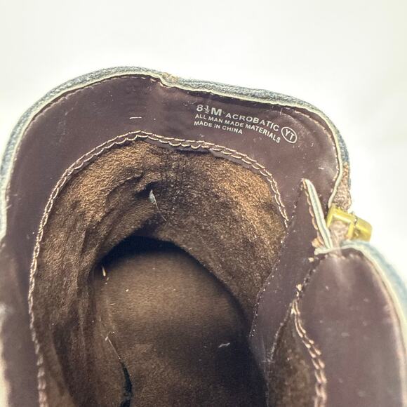 Aerosoles Acrobatic Ankle Boots Brown Block Heel Zip Booties Comfortable 8.5 - Picture 5 of 8